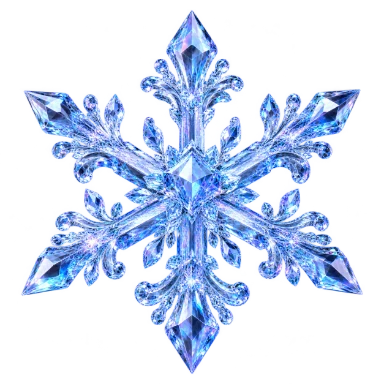 Cristal de glace à six branches